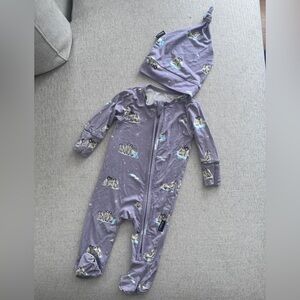 Belan.J Periwinkle Penguin Footed Sleeper